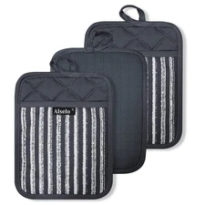 Silicone Pot Holders Set Of 3 Heat Resistant  Non Slip Potholders Professional