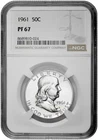 1961 50C Proof Silver Franklin Half Dollar NGC Graded PF 67 in New Holder