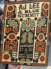 AJ Lee & Blue Summit Jan 23-24 2026 Santa Cruz Poster Moe’s Alley Folk Art