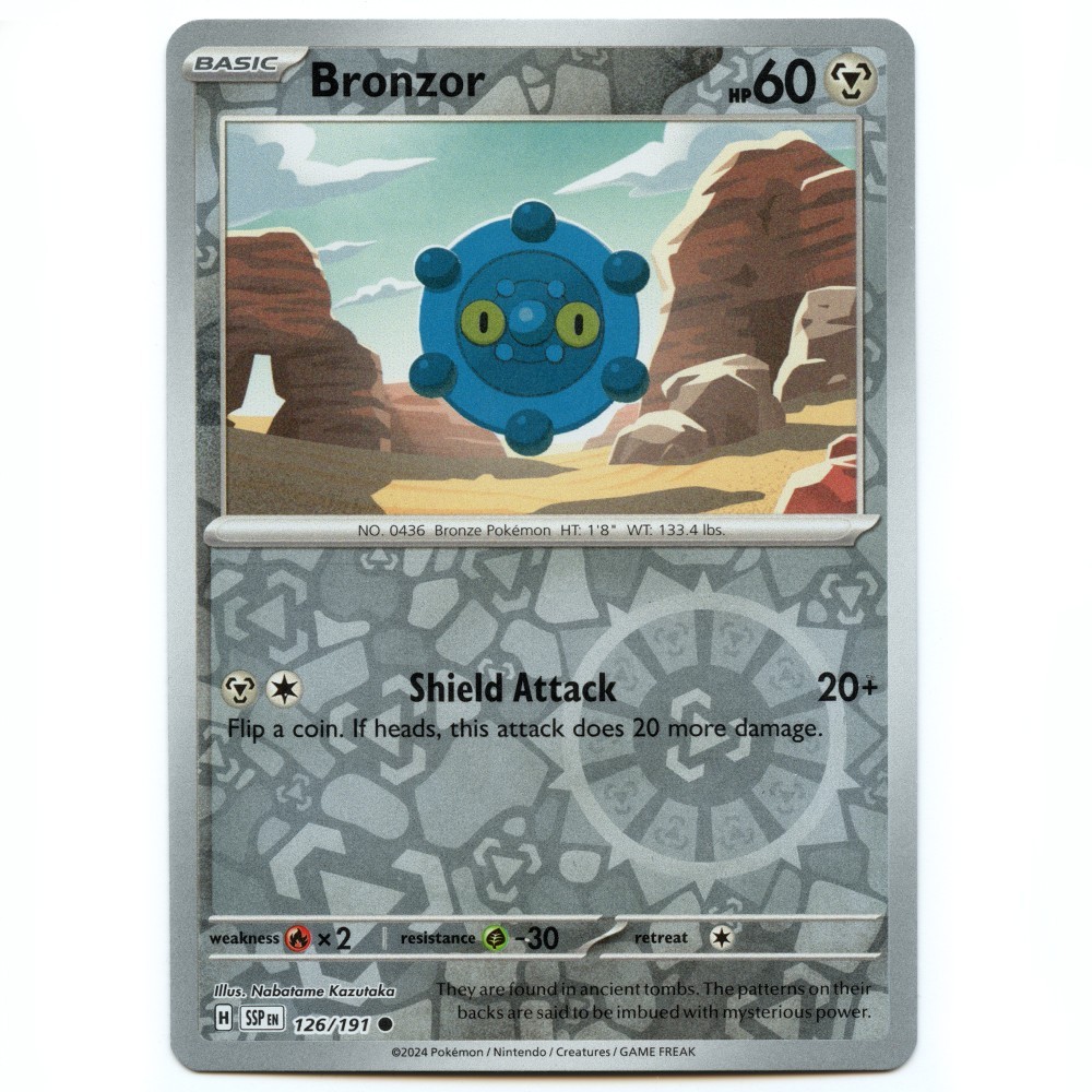 Bronzor | 126 | Pokemon, Surging Sparks, Reverse Holo, Common, 1200 dpi