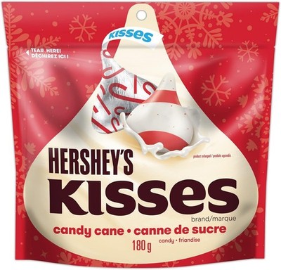 HERSHEY'S KISSES Candy Cane - Christmas Candy Stocking Stuffers, 180g