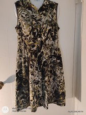 SIMPLY VERA Floral Dress Front Buttons/Pockets Collar Sleeveless Small