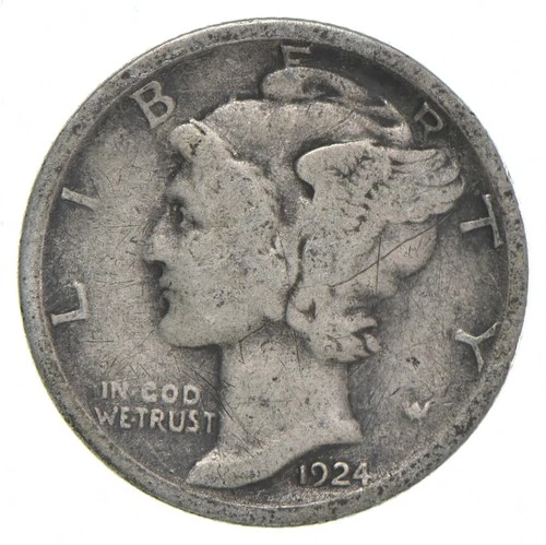 VG+ 1924-S Mercury 90% Silver Dime *2404