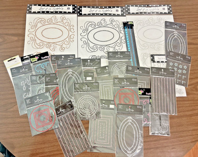 30 Heidi Swapp Bling RHINESTONE Adhesive Borders, Frames, Circles Words Birthday