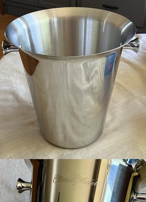 Chateau Saint Michelle Stainless Steel Metal Ice Bucket Wine Bottle Chiller *NEW
