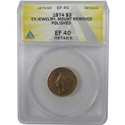 1874 Indian Princess Head Gold $3 EF 40 Details ANACS Coin SKU:I24937