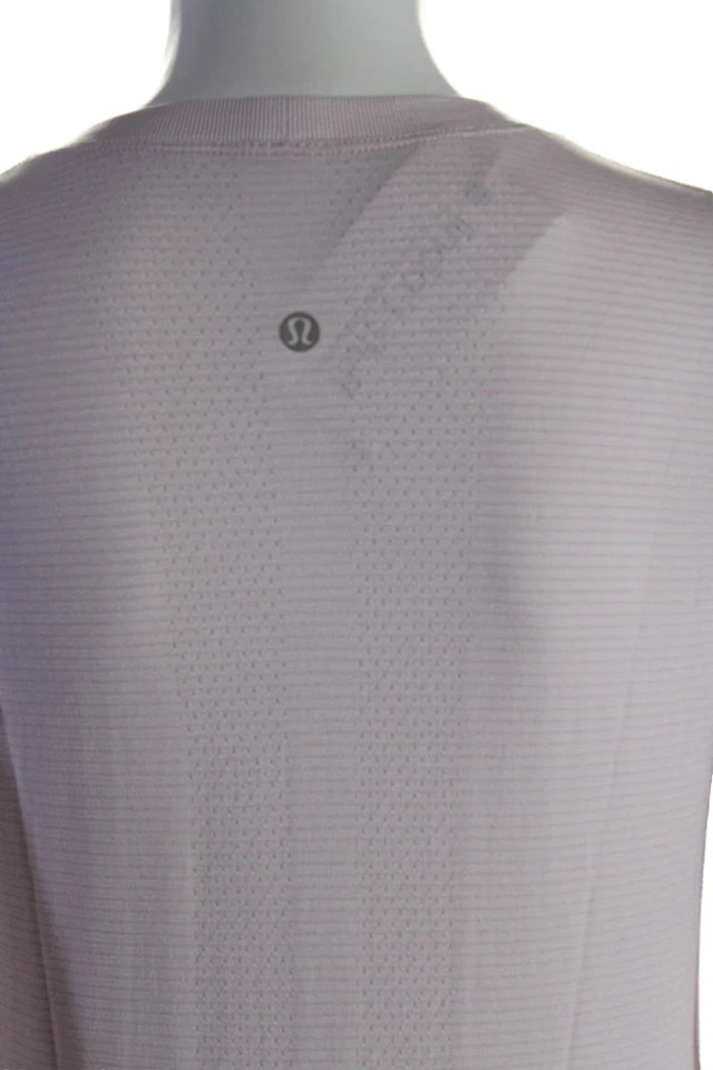 Top básico ajustado a rayas manga larga texturizado rosa talla S de Lululemon para mujer Foto 4 de 4