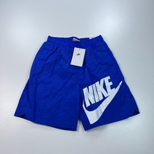 NEW Nike Woven Shorts Youth Boys Large Blue Lightweight Stretch Logo Casual
