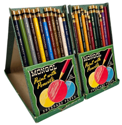 1950s Colored Pencils Mongol Eberhard Faber Paint with Pencils 24 Colors  # 743