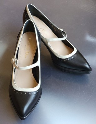 靴 Vintage Dior Leather Pumps 36 1/2 Dior Pump Spectadior Mary Soft Calfskin women's shoes with dust