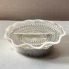 VTG Anchor Hocking Moonstone Divided Dish Clear to White Hobnail Opalescent MCM