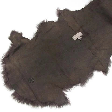 GUSHLOW & COLE кожи стриженный мех шаль шарф мокко серый сделано в Англии - Изображение 2 из 4