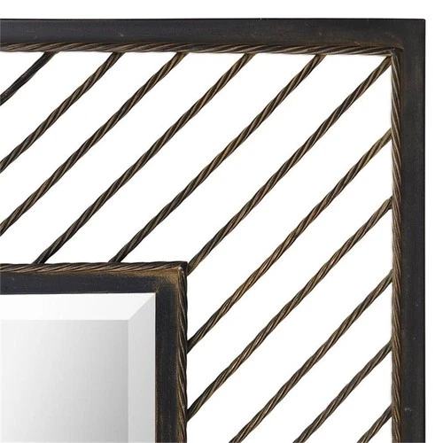 Uttermost Karel MDF Metal Glass Decorative Mirror in Rustic Bronze/Gold - Picture 3 of 4