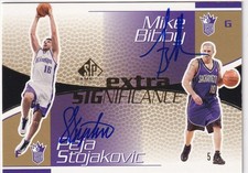 Peja Stojakovic Mike Bibby 2003 SP Game Used Edition Dual Auto Gold 5/5