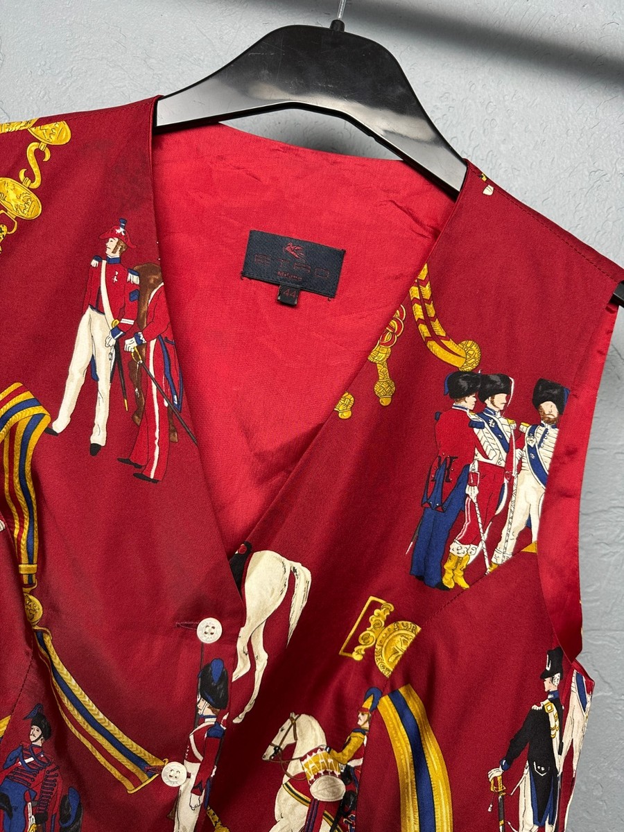 Etro Milano Womens Silk Waistcoat Formal Vest Size IT 44 (M) View 2
