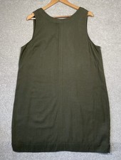 M&S Collection Hunter Green Linen Blend Dress Shift Dress Sleeveless Women’s 18