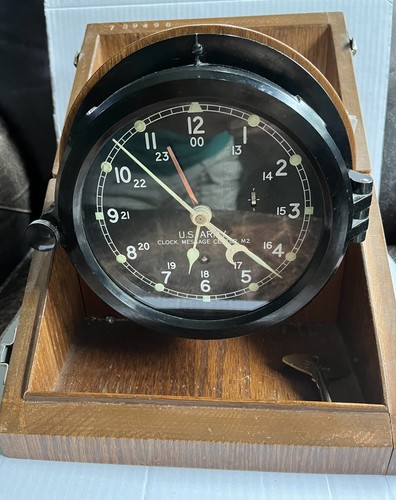 ARMY MESSAGE M2 CHELSEA CLOCK WORKING CASE, KEY W/ ENVELOPE, ORIGINAL PART LIST