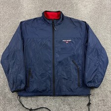 Vintage Polo Sport Ralph Lauren Jacket Mens XL Red Blue Reversible Nylon Fleece