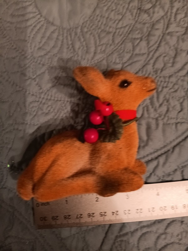 Vintage Flocked Fawn Retro 1960's