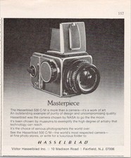 Hasselblad 500 C/M Vintage Print Ad 1980 Masterpiece Camera Art