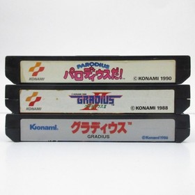 Gradius 1 + 2 + Parodius!  Lot of 3 Famicom Cartridge FC Tested