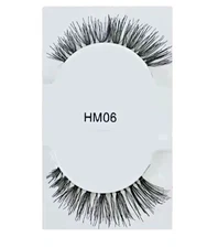 Set of Five pairs of natural-looking 100% human hair false black eyelashes #HM06