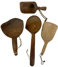 Antique Vintage Wood Scoop Paddles Pats Ladle Wooden Primitive Kitchen Tools