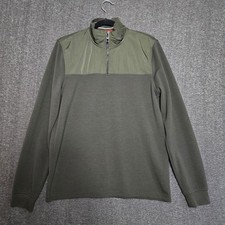 Men's Ted Baker 1/4 Zip Pullover Sweater Size 3 Medium Green