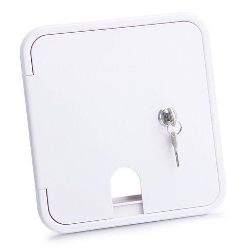 Remolque RV blanco cable de alimentación eléctrica escotilla compartimento cerradura y llaves - Imagen 1 de 6