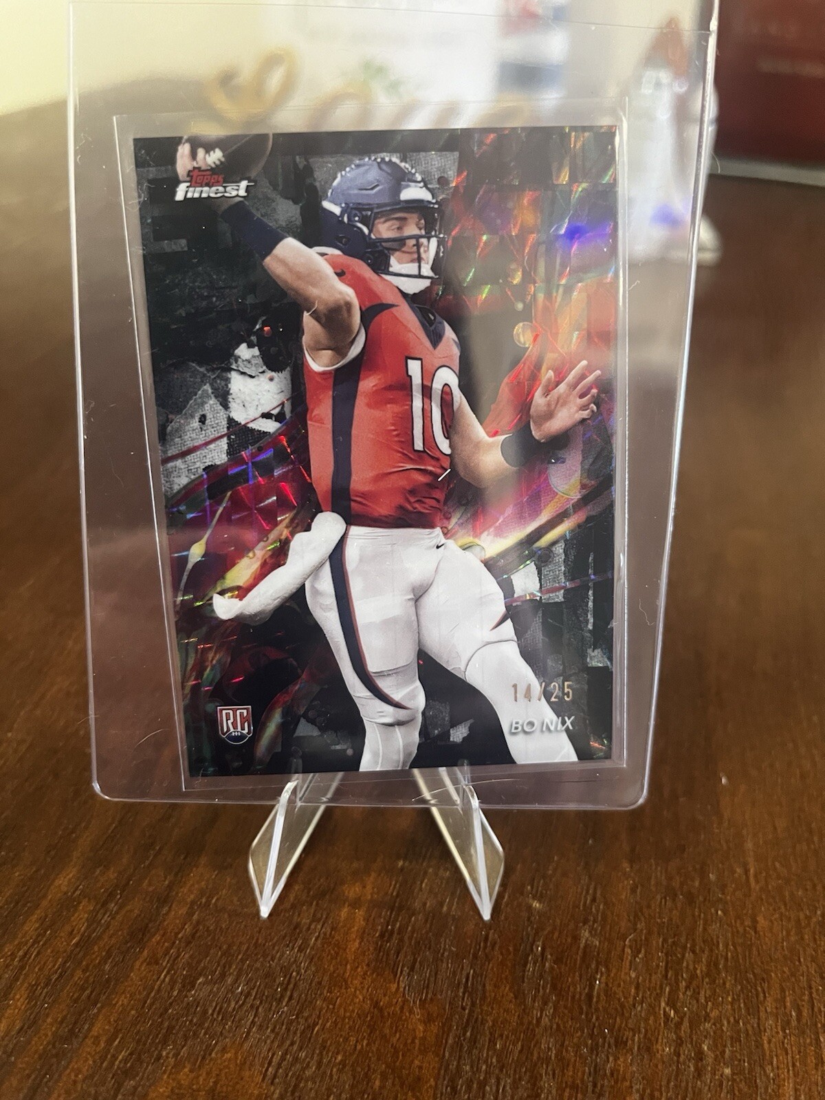 2024 Topps Finest Football #63 Black Geometric BO NIX RC Denver Broncos /25