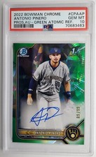 2022 Bowman Chrome Green Atomic Ref Antonio Pinero Autograph PSA 10 w/Auto 89/99