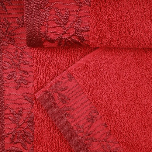 Wisteria Cotton Bath Towel Set with Floral Embroidered Jacquard Border Set of 2 - Picture 6 of 86