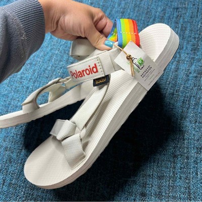 Teva Limited Edition Polaroid Sandals in Light Beige Rainbow 