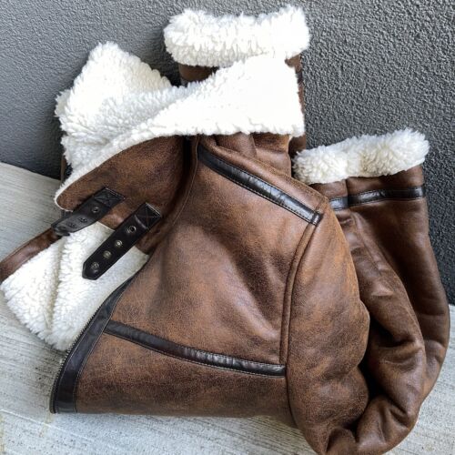 Levis Men's Faux Shearling Shortie Rancher Jacket In Brown- XL - Sold out |  eBay