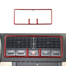 Tapicería de salida de aire central de fibra de carbono roja para VW Golf4 GTI Jetta MK4 19999-2004
