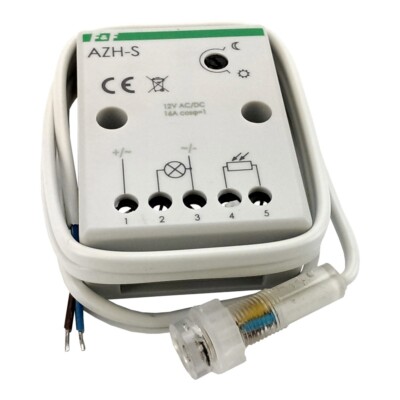 Dämmerungsschalter m.Licht Sensor m.hermetische Sonde Ø10 12V 16A AZH-S F&F 