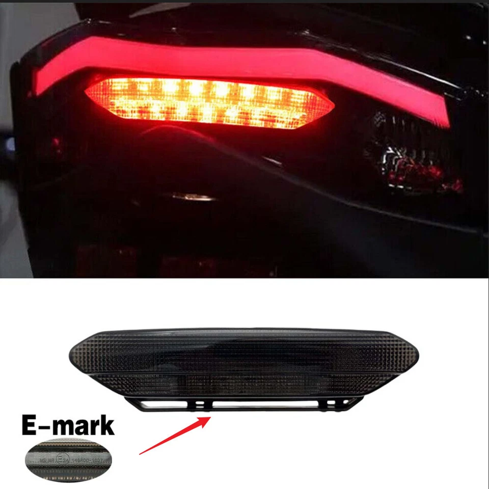Luces traseras de freno LED traseras Emark Smoke para Yamaha Stryker XVS 1300 2011-2017 Foto 3 de 4