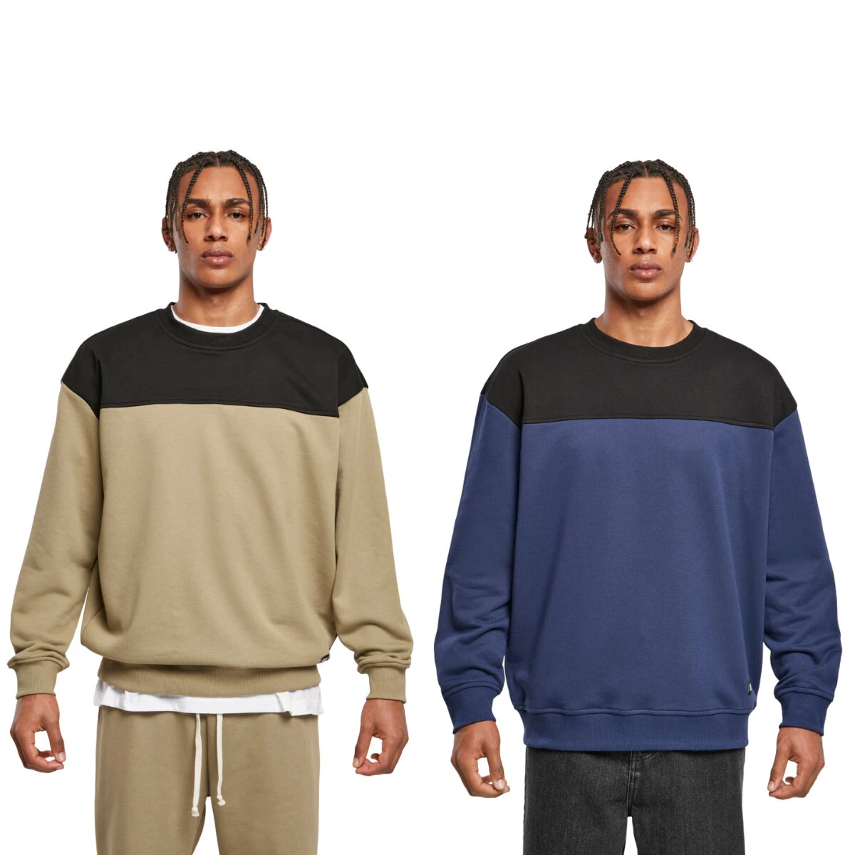 Urban Classics Upper Block Crewneck Pullover Hoodie Sweatshirt