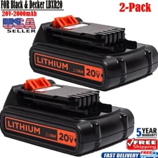 2-PACK replacment for Black and Decker20V Lithium-Ion Max Battery 20 Volt LBXR20