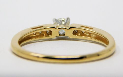 14k Multi Gold ≈3.4 mm Diamond + Accents Engagement Promise Ring Sz 6.25+ B6318 - Picture 3 of 7