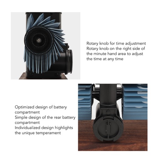 (Blue)Digital Flip Down Clock Retro Automatic Turning Battery Operated Hot New - Picture 6 of 24