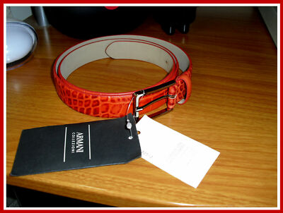 $225 Armani Collezioni ?? Italy Red Croc Embossed Leather  display picture 2