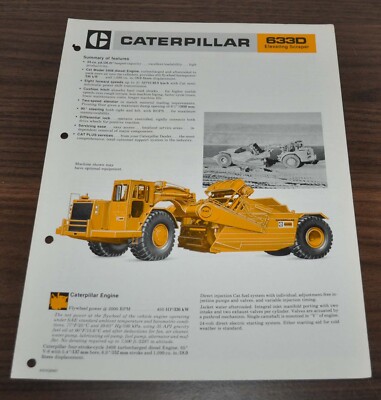 Caterpillar 633D Elevating Scraper Cat Specification Technical Brochure Prospekt