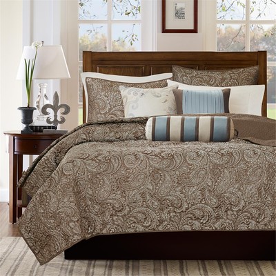 LEAF FITTED SOFT BEDSPREAD QUILT SET 