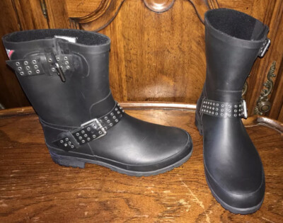 Ralph Lauren Denim and Supply Cleo Women’s Black Rubber Rain-boot Size 8B 