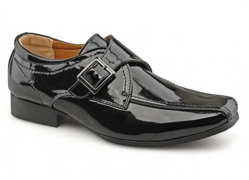 Boys Patent Wedding Shoes Black Formal 