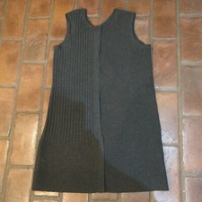 Ladies Charcoal Gray 33" Sweater Long Vest Snap Front NWOT