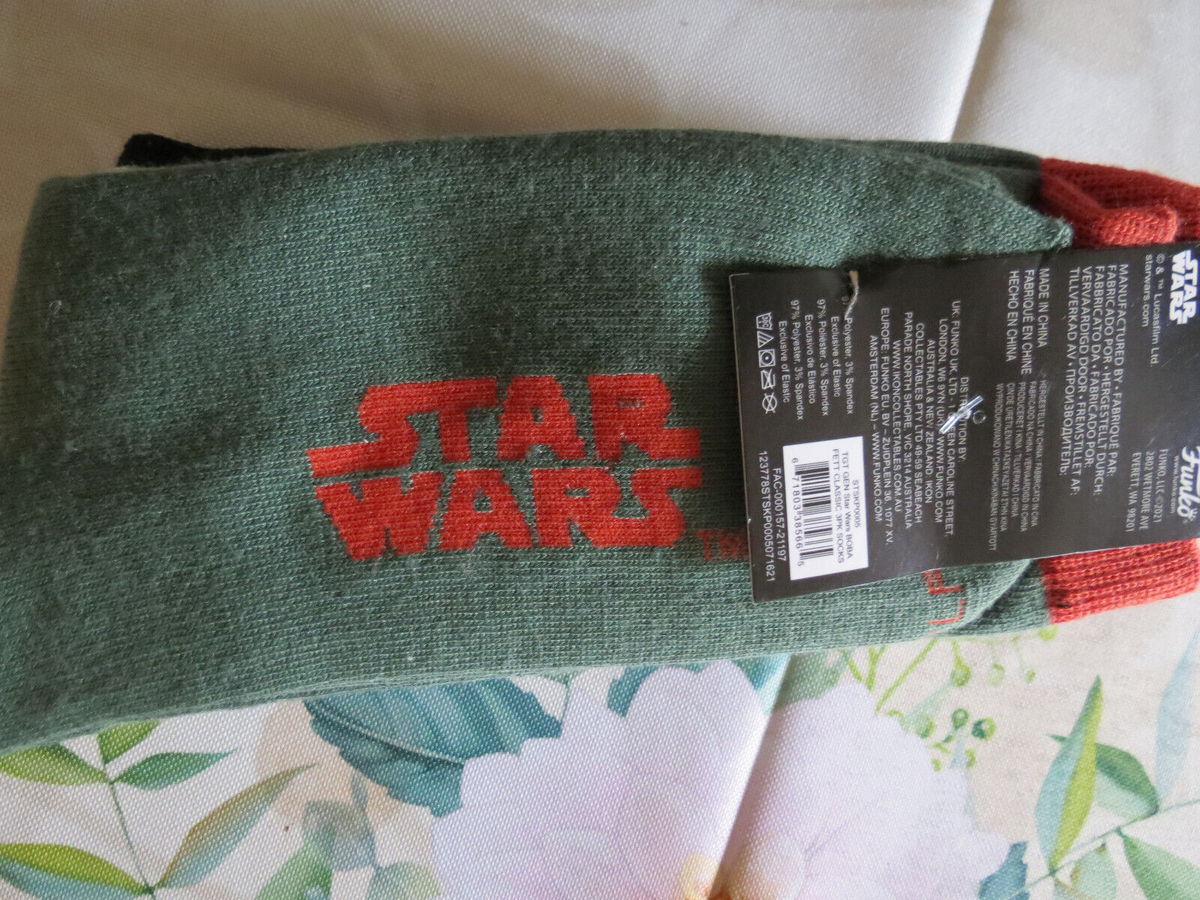 s_boy MEN'S STAR WARS BOBA FETT SOCKS 3 PK SZ 8-12 BRAND NEW FREE SHIP