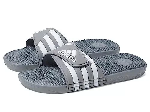 Adidas Unisex Adissage Slides Sandalo Grigio Bianco Grigio 18 US Uomo (Nuovo con scatola)