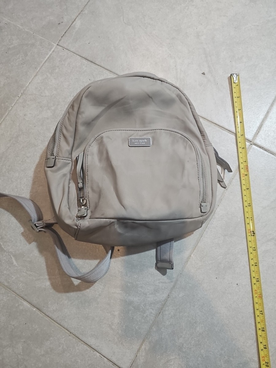 Kate Spade Neutral lavender Nylon Backpack with Front Zips Kate Spade Carter Nylon Large Backpack In Lavender Smoke  main image 4